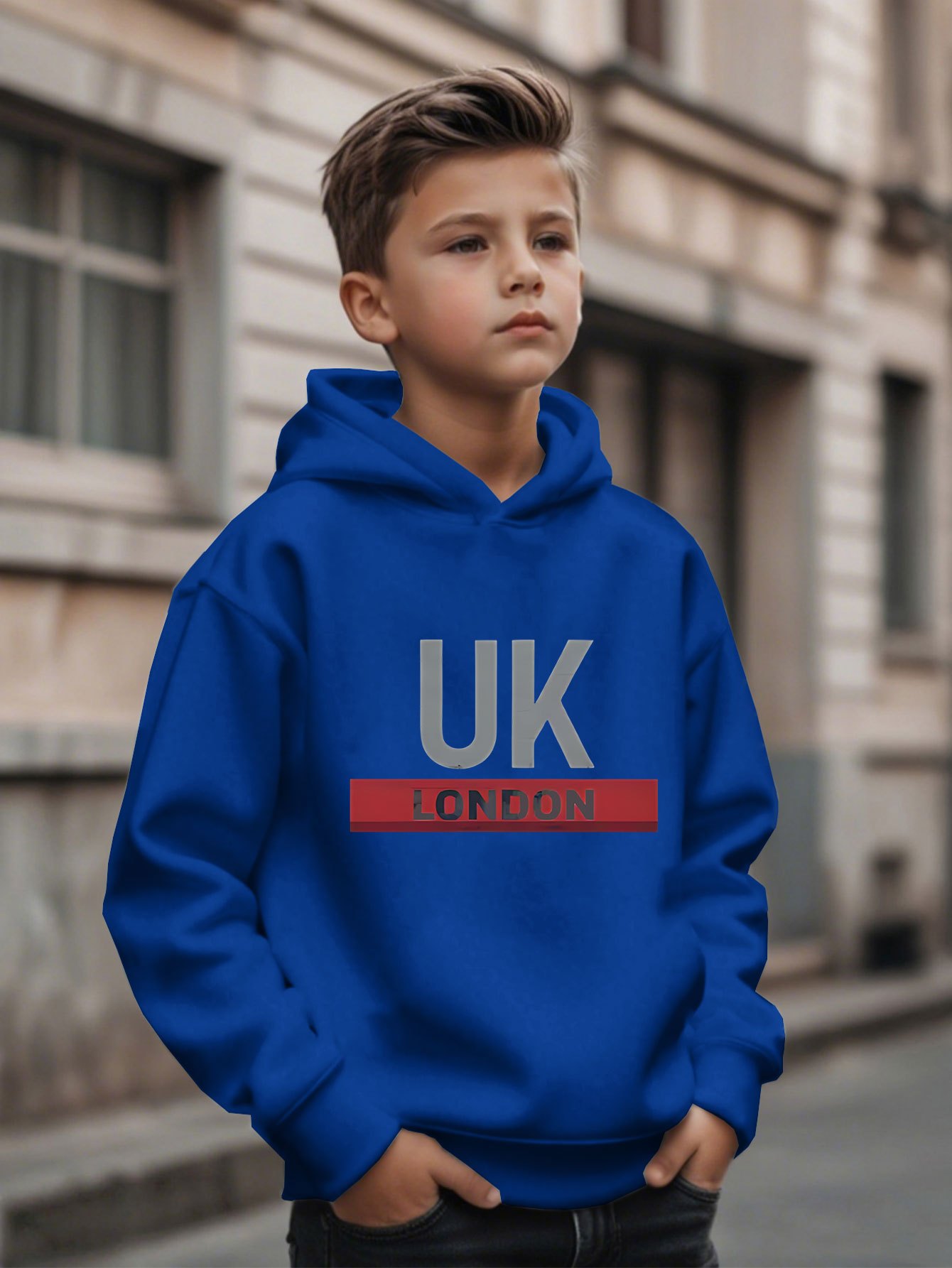 Street Fashion In London - UK London Printed Hoodie Boys' Fashionable