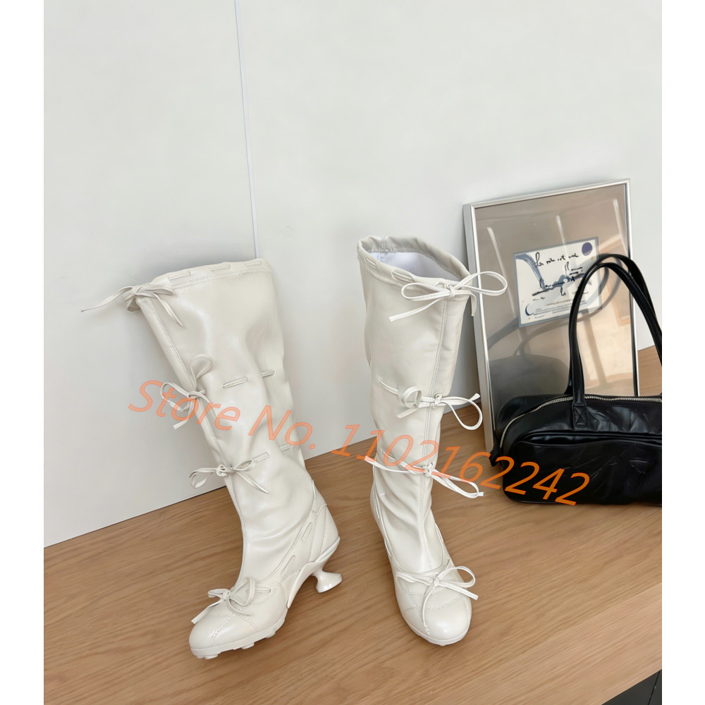 Bow-Tie Ballet Knee-High Boots - đánh giá và giá Street Fashion Runway