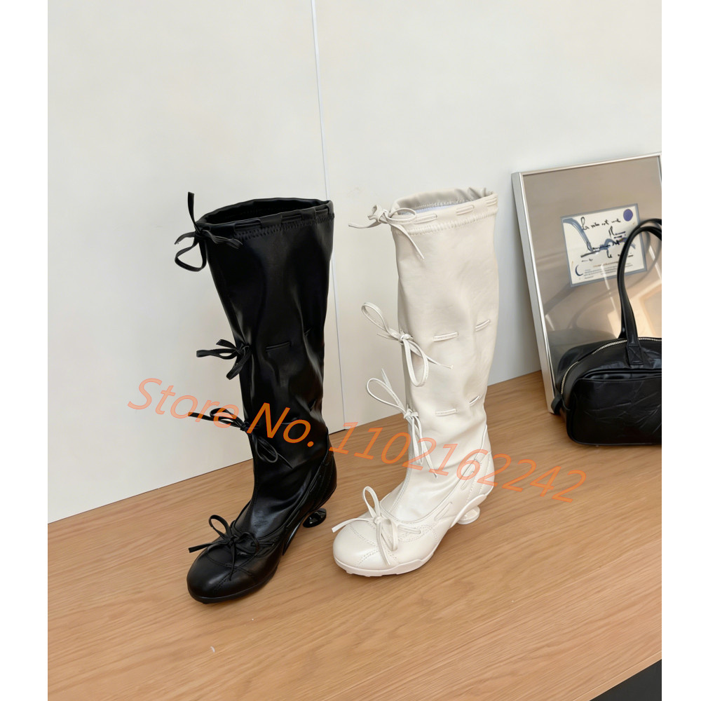 Bow-Tie Ballet Knee-High Boots - đánh giá và giá Street Fashion Runway