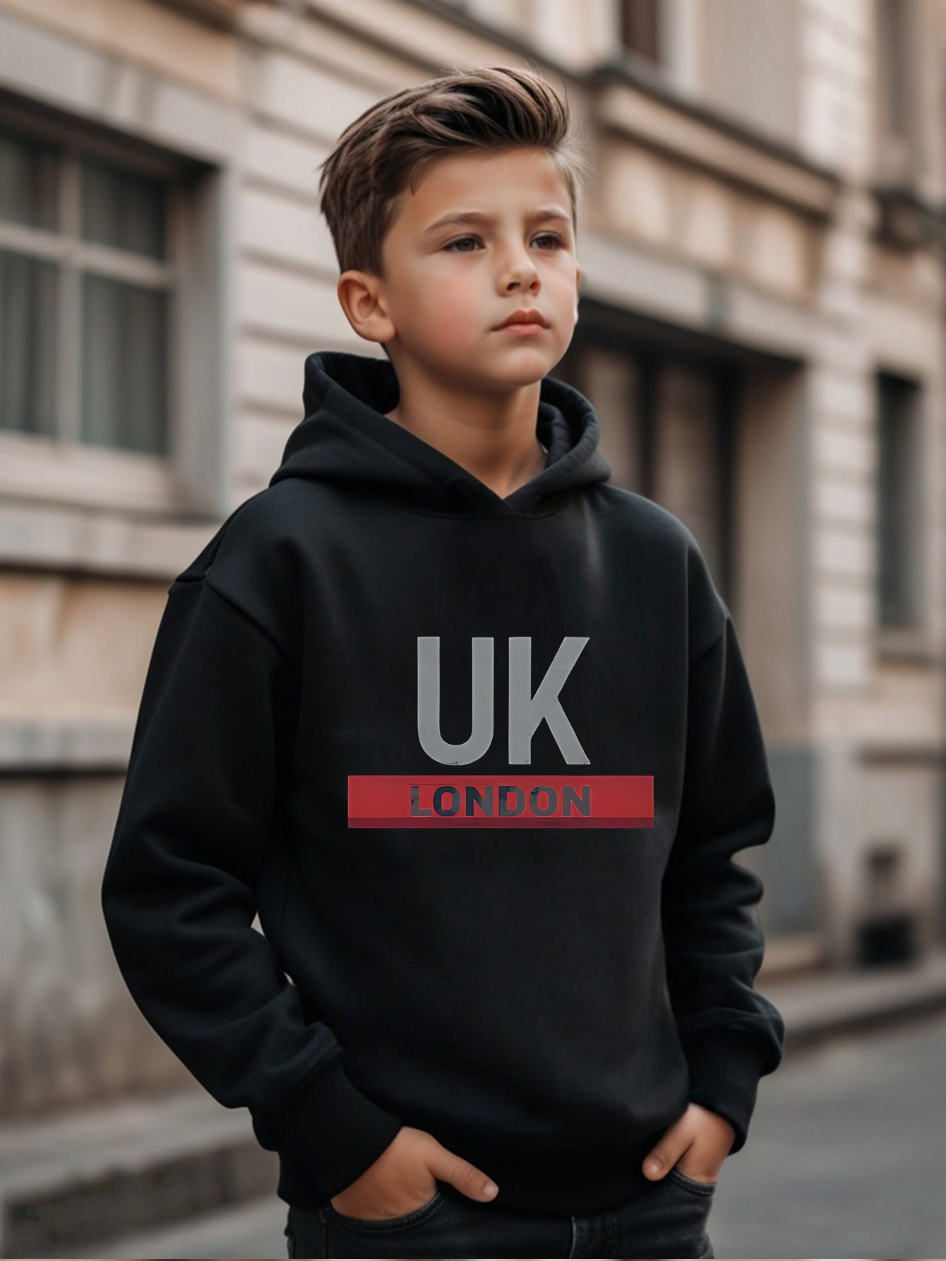 UK London Printed Hoodie Boys' - đánh giá và giá Street Fashion In London