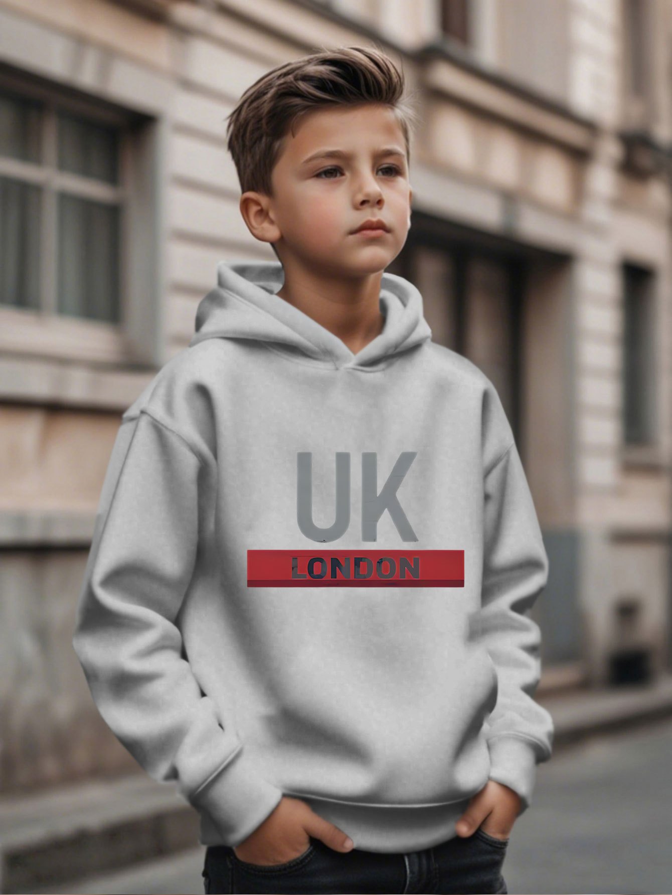 UK London Printed Hoodie Boys' - đánh giá và giá Street Fashion In London