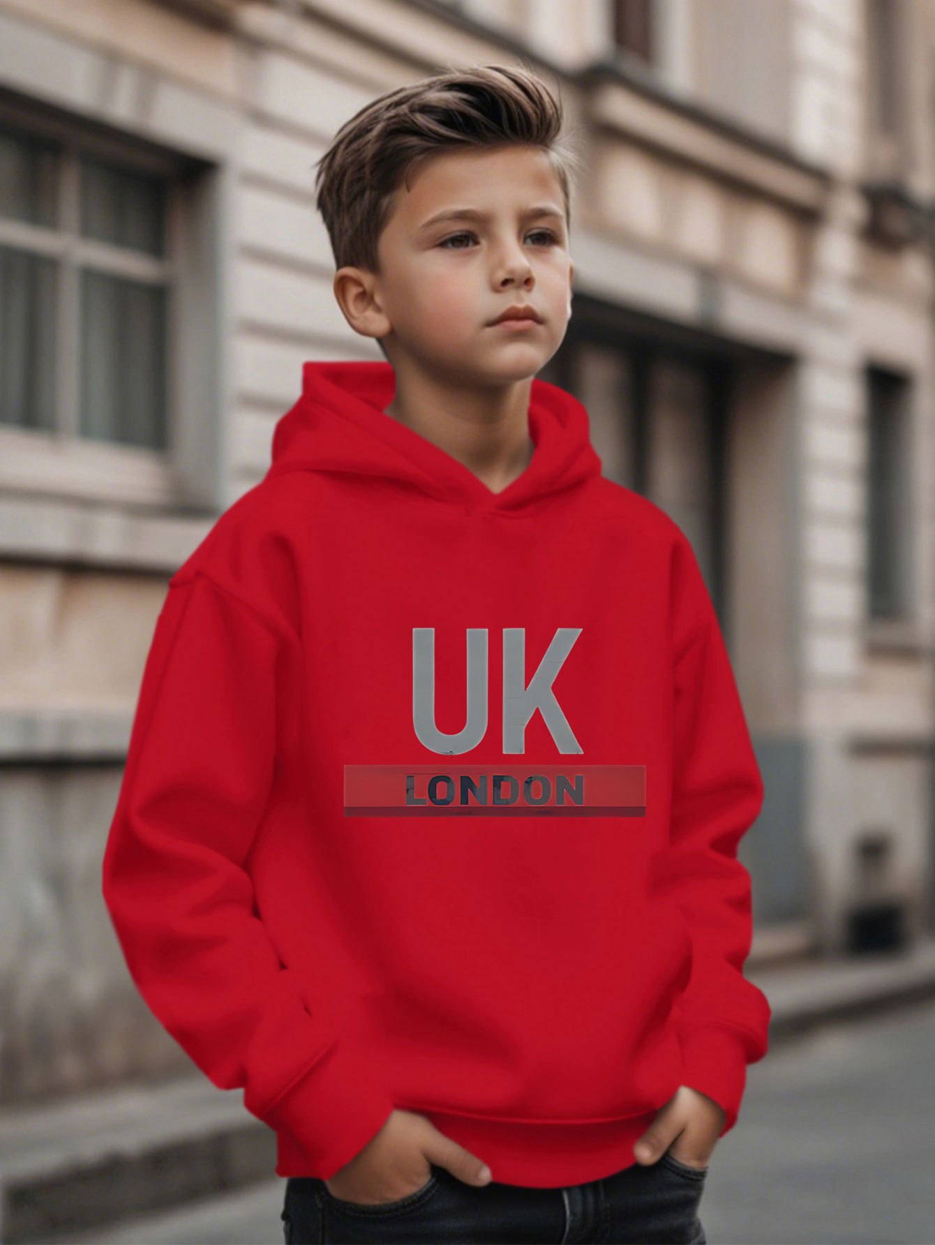 UK London Printed Hoodie Boys' - đánh giá và giá Street Fashion In London