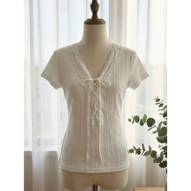Fashion Tie Short Sleeve T-shi - đánh giá và giá Street Fashion Korean Girl