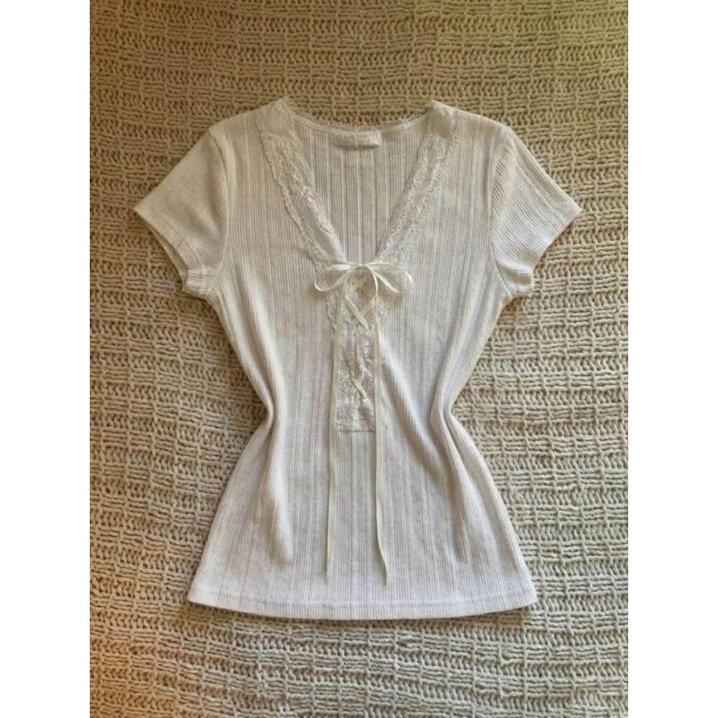 Fashion Tie Short Sleeve T-shi - đánh giá và giá Street Fashion Korean Girl
