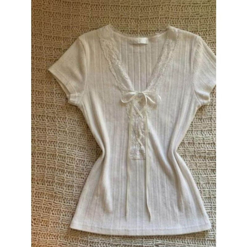 Fashion Tie Short Sleeve T-shi - đánh giá và giá Street Fashion Korean Girl