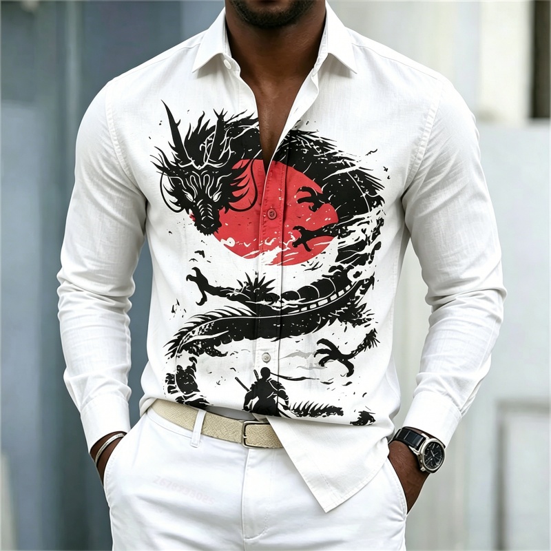 2026 New Men's Shirt White Bla - đánh giá và giá Street Fashion For 2026