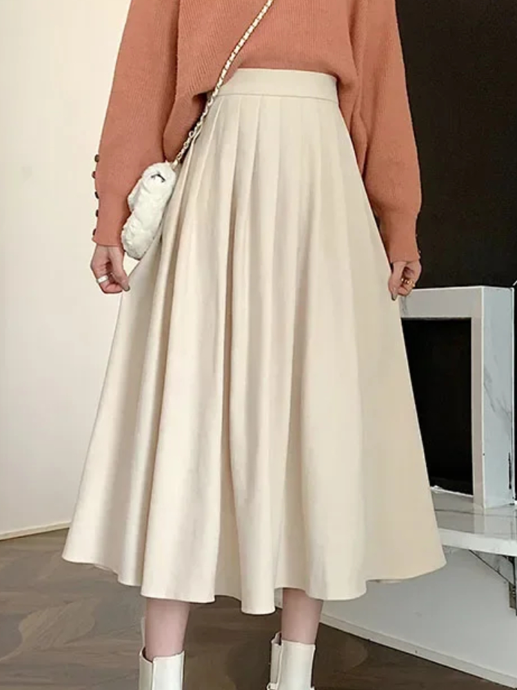 Women's Vintage Pleated Skirt  - đánh giá và giá Street Fashion Korean Girl