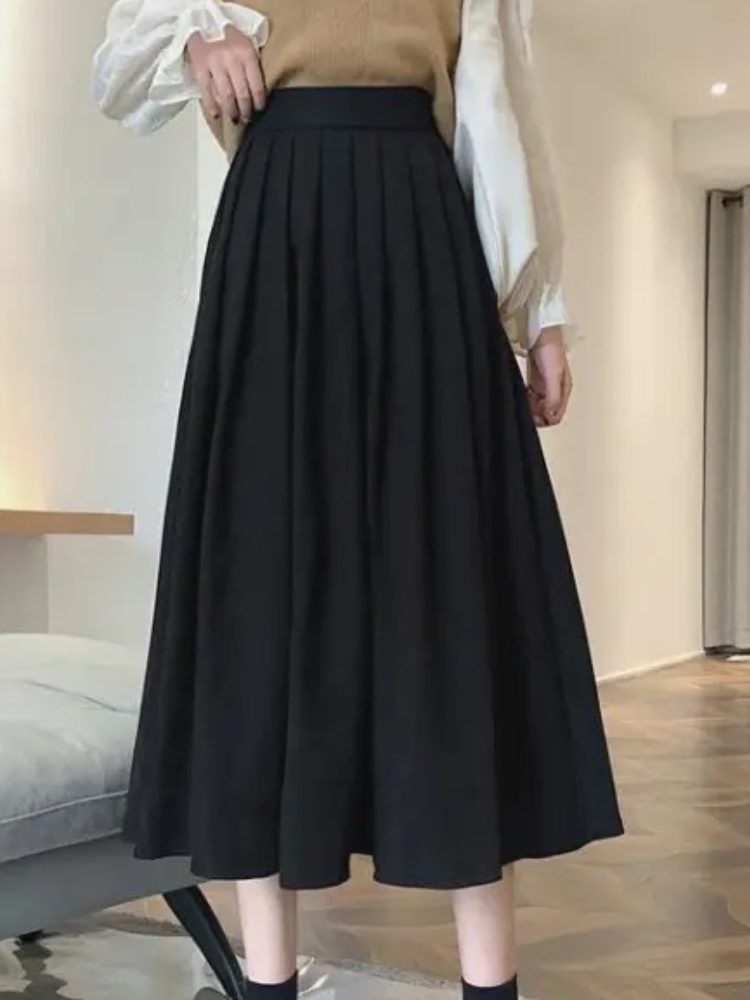 Women's Vintage Pleated Skirt  - đánh giá và giá Street Fashion Korean Girl