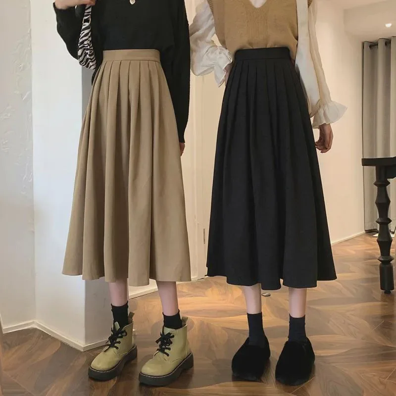 Women's Vintage Pleated Skirt  - đánh giá và giá Street Fashion Korean Girl