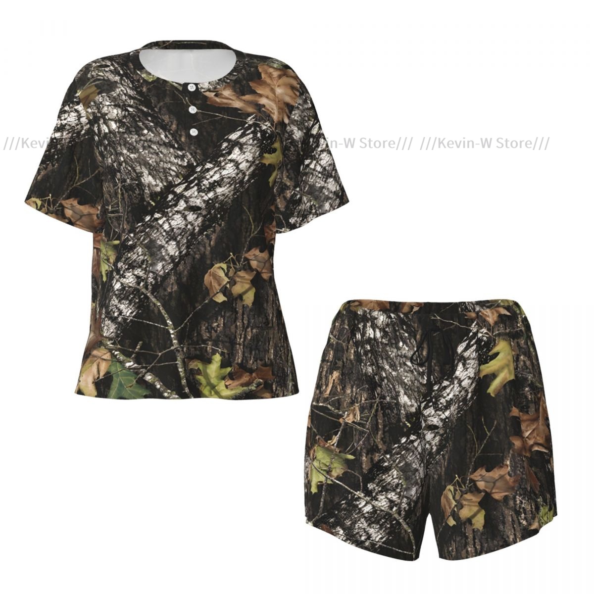 Two piece women's pajama round - đánh giá và giá Camo Pattern Set
