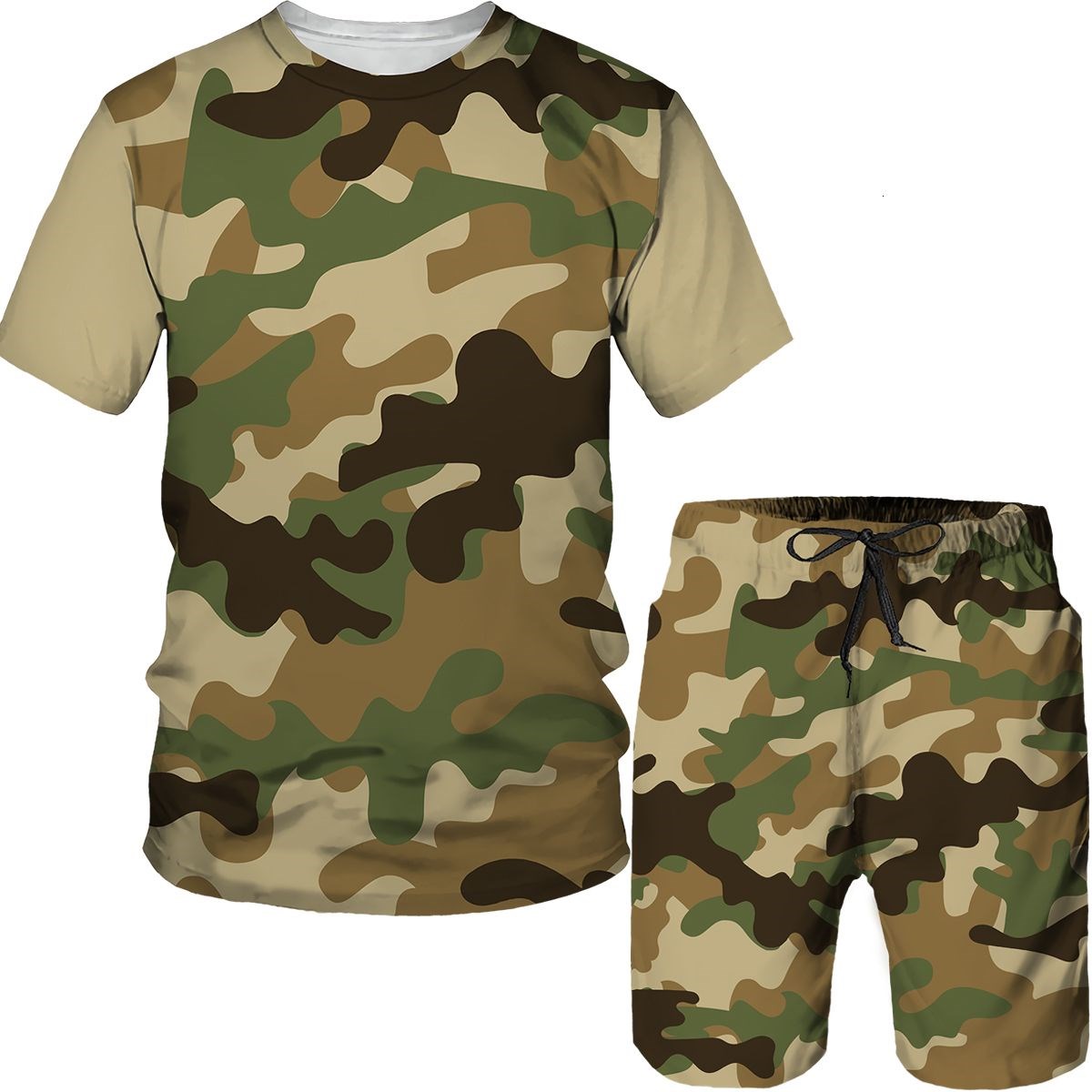 Men's Camouflage T-shirts Shor - đánh giá và giá Camo Pattern Set
