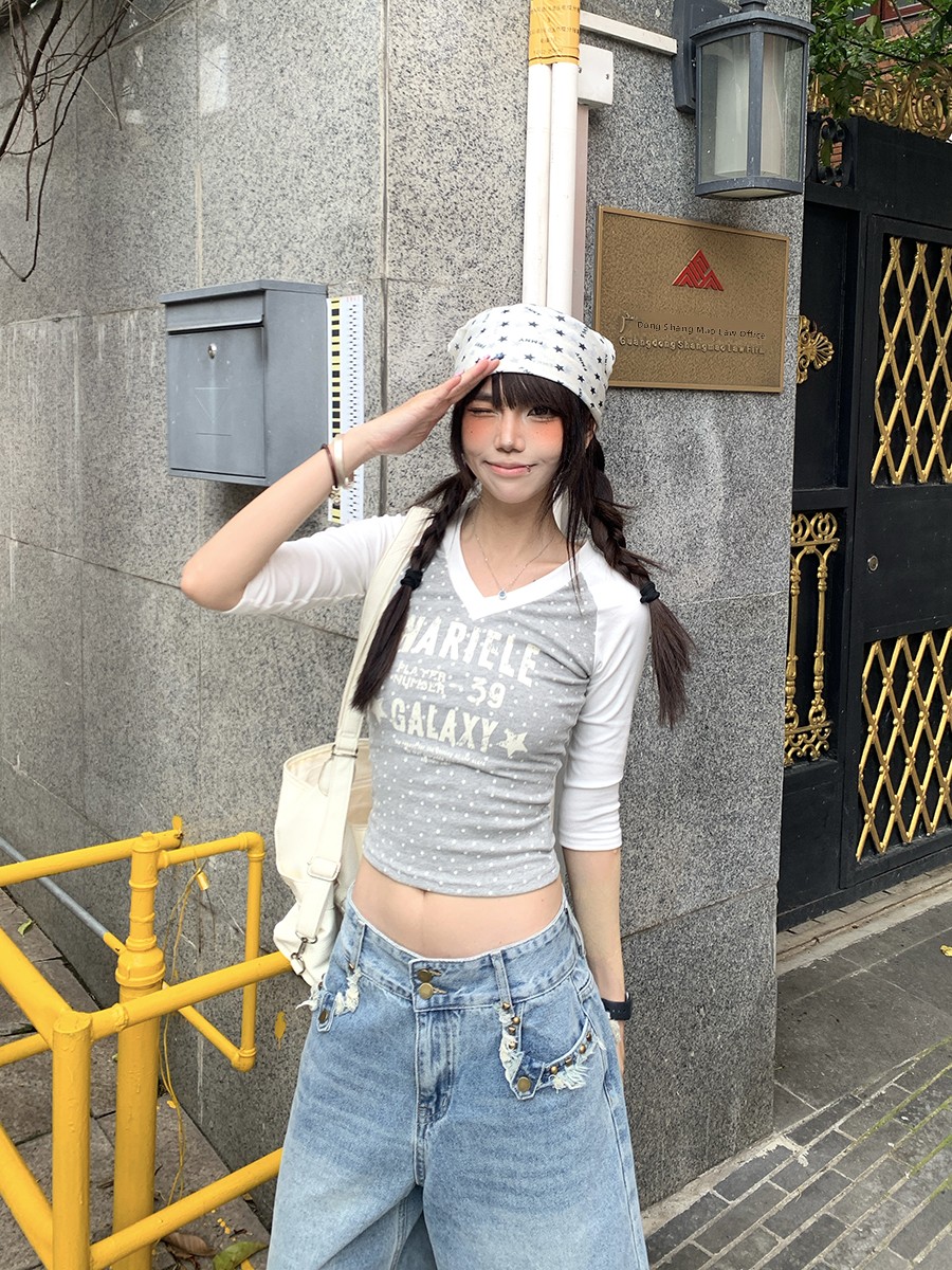 Summer Polka Dot Splice V Neck - đánh giá và giá Street Fashion Korean Girl