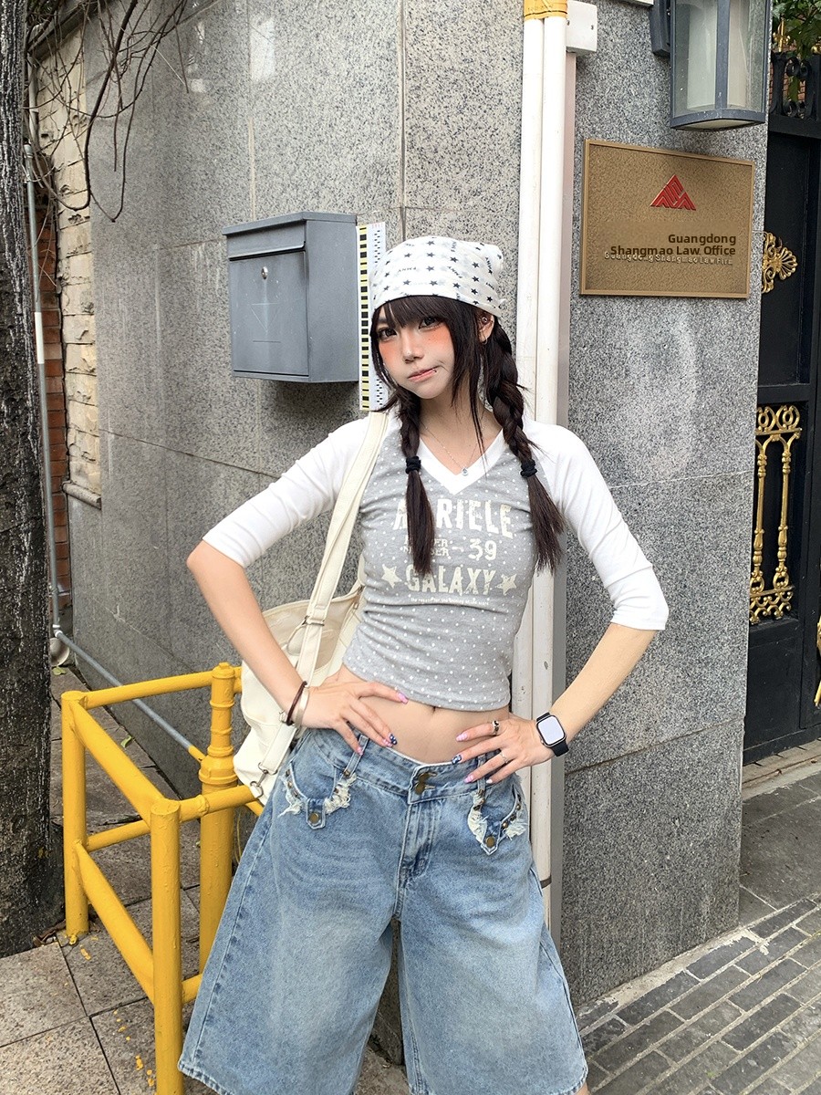 Summer Polka Dot Splice V Neck - đánh giá và giá Street Fashion Korean Girl